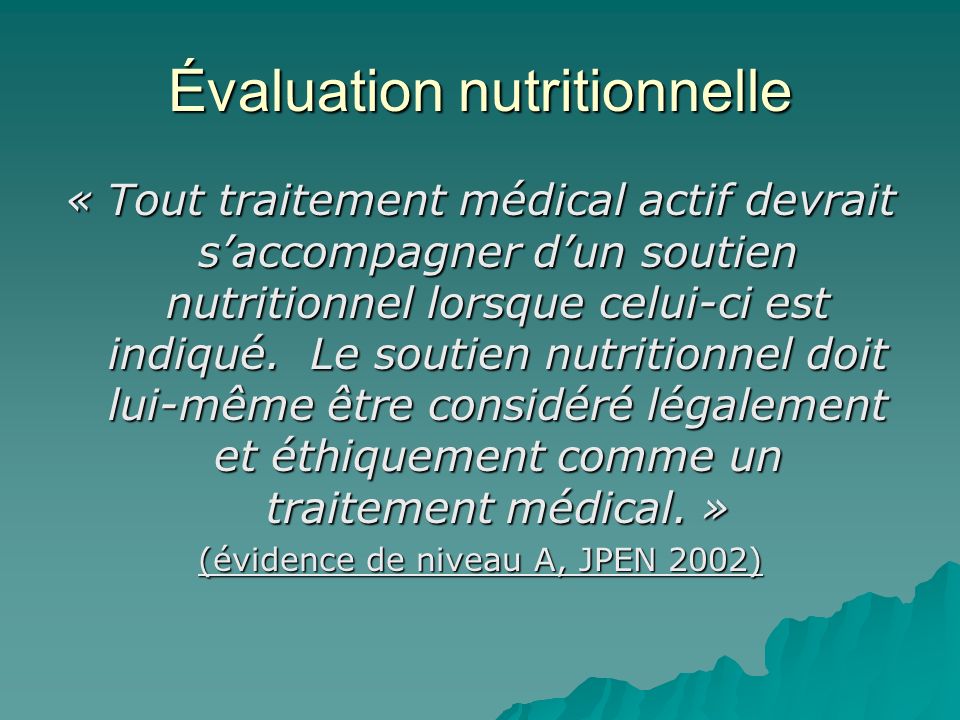 Évaluation nutritionnelle en oncologie ppt video online télécharger